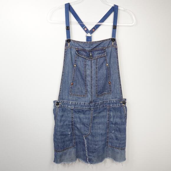 Vintage Y2K AG Adriano Goldschmied Denim Jean Skirt Overalls Skirtall size 32R - Picture 1 of 16